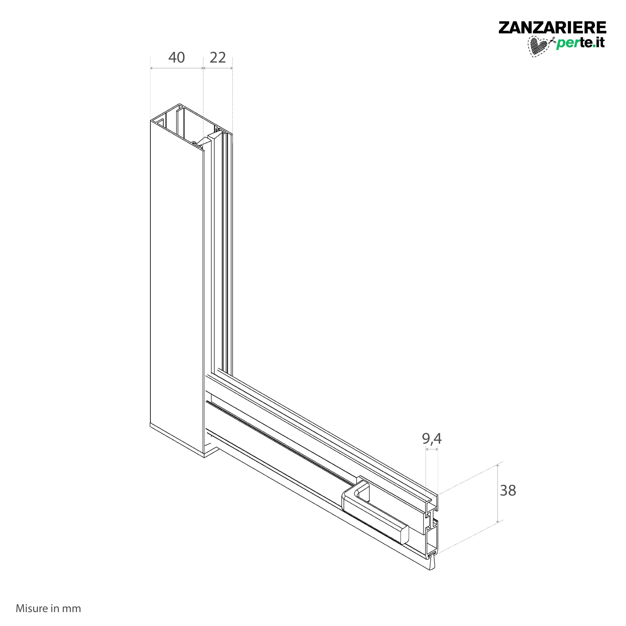 Zanzariera a Rullo "LILIANA" Riducibile per Finestre Con Chiusura Rallentata - Bianca RAL9010 con Rete in Fibra di Vetro Grigia - Made in italy (L 120 x H 170cm)