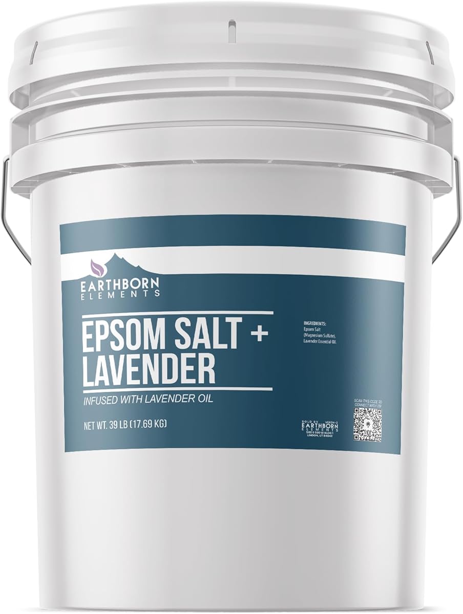 Earthborn Elements Lavender Epsom Salt, with Lavender Oil, Always Pure (624 Ounce)