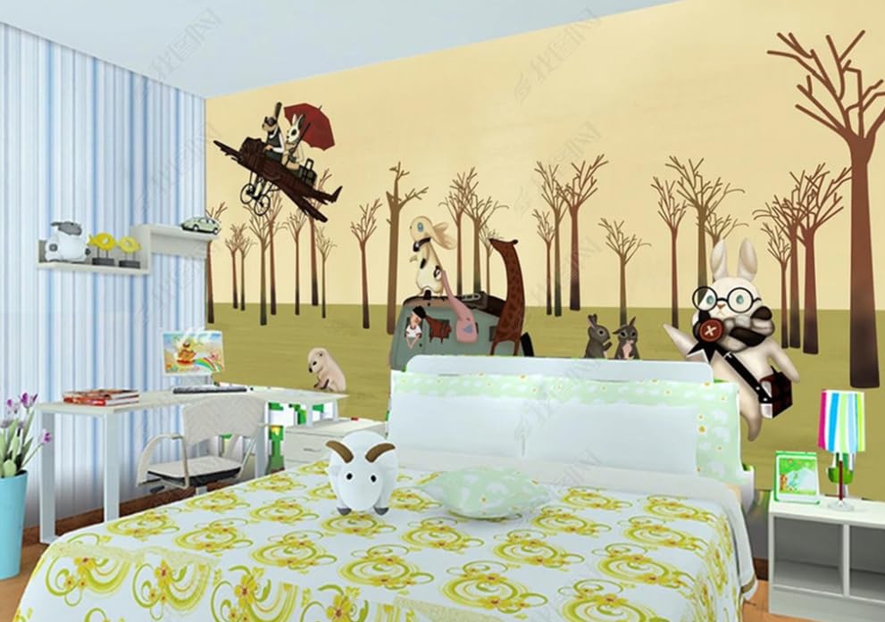 Papier peint intissé lapin poster géant mural décoration salon chambre 250x175 - 3