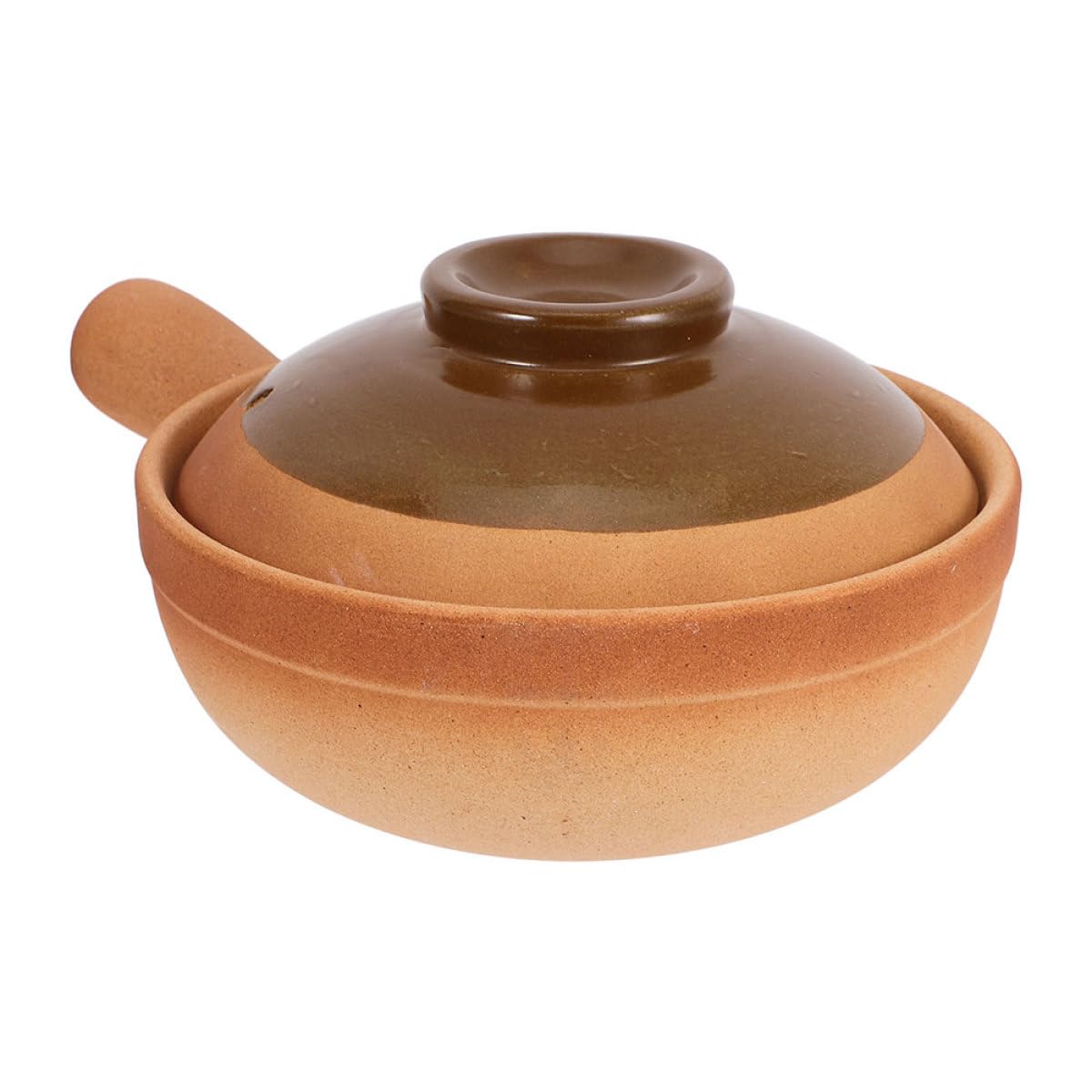 Pentola di Terracotta Naturale 600 Ml Coperchio, Vaso di Terracotta Cinese per Cottura Uniforme, Pentola per Arrostire e Bollire, Adatta per Cucina Casalinga e Viaggi
