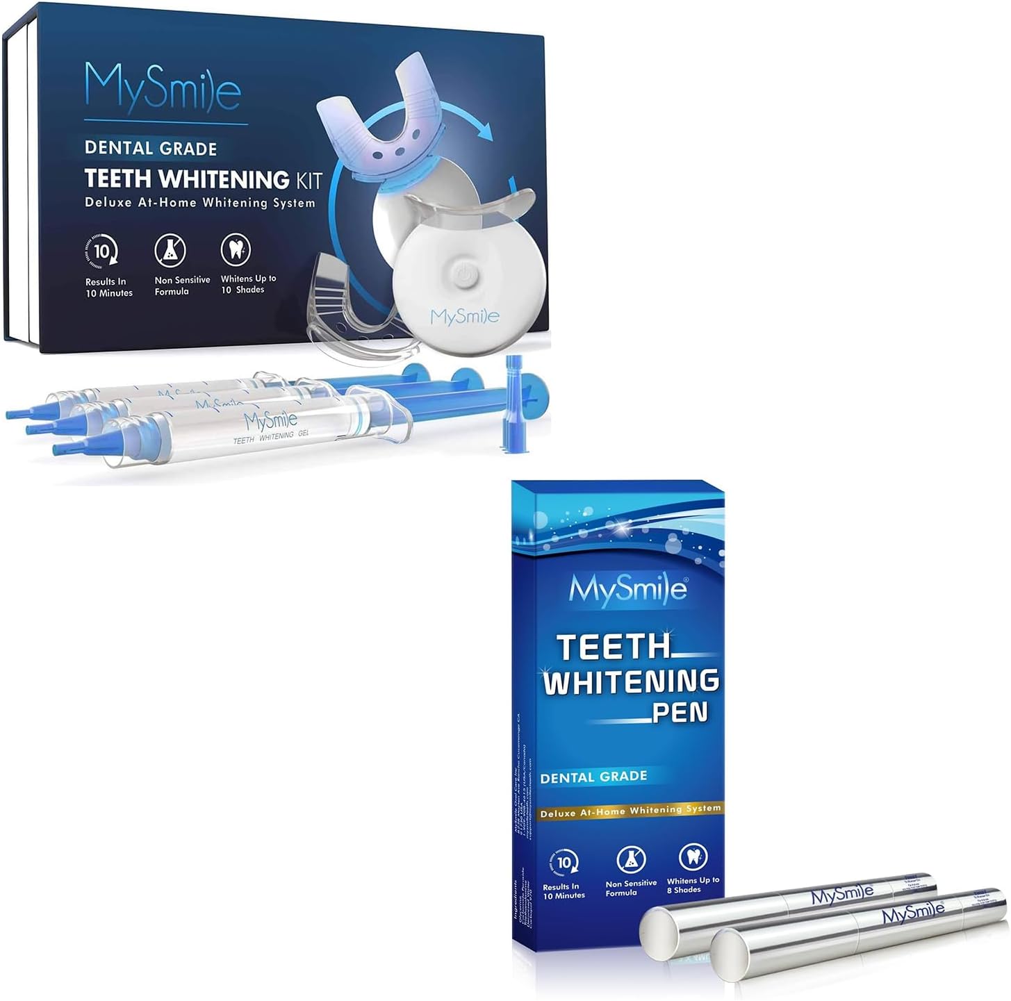 MySmile Teeth Whitening Kit with LED Light 60+ Treatment Teeth Whitening Pen and Gel Enamel Safe, 10 Min Non-Sensitive Fast Teeth Whitener, Helps to Remove Stains from Coffee, Smoking, Wines, Soda, Fo
