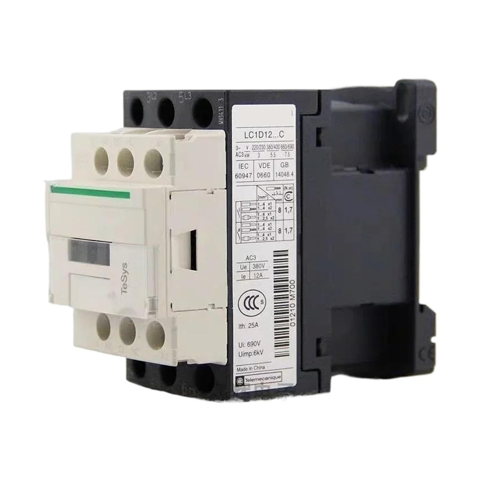 Contacteur ca tripolaire LC1D09A 24V version noire pour commande de circuit