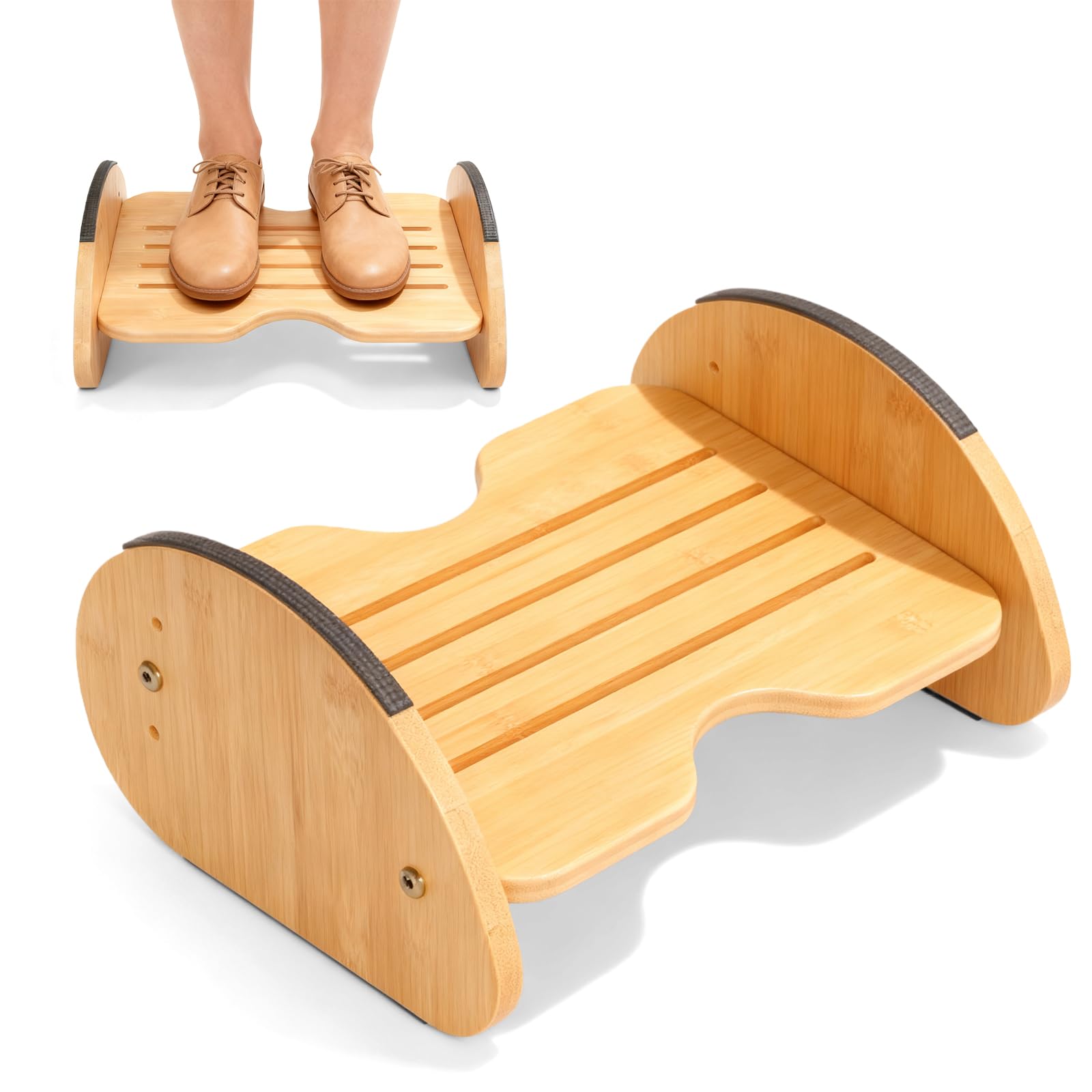 Poggiapiedi in legno, poggiapiedi da scrivania e poggiapiedi ergonomici per ufficio e casa, rilassa le gambe
