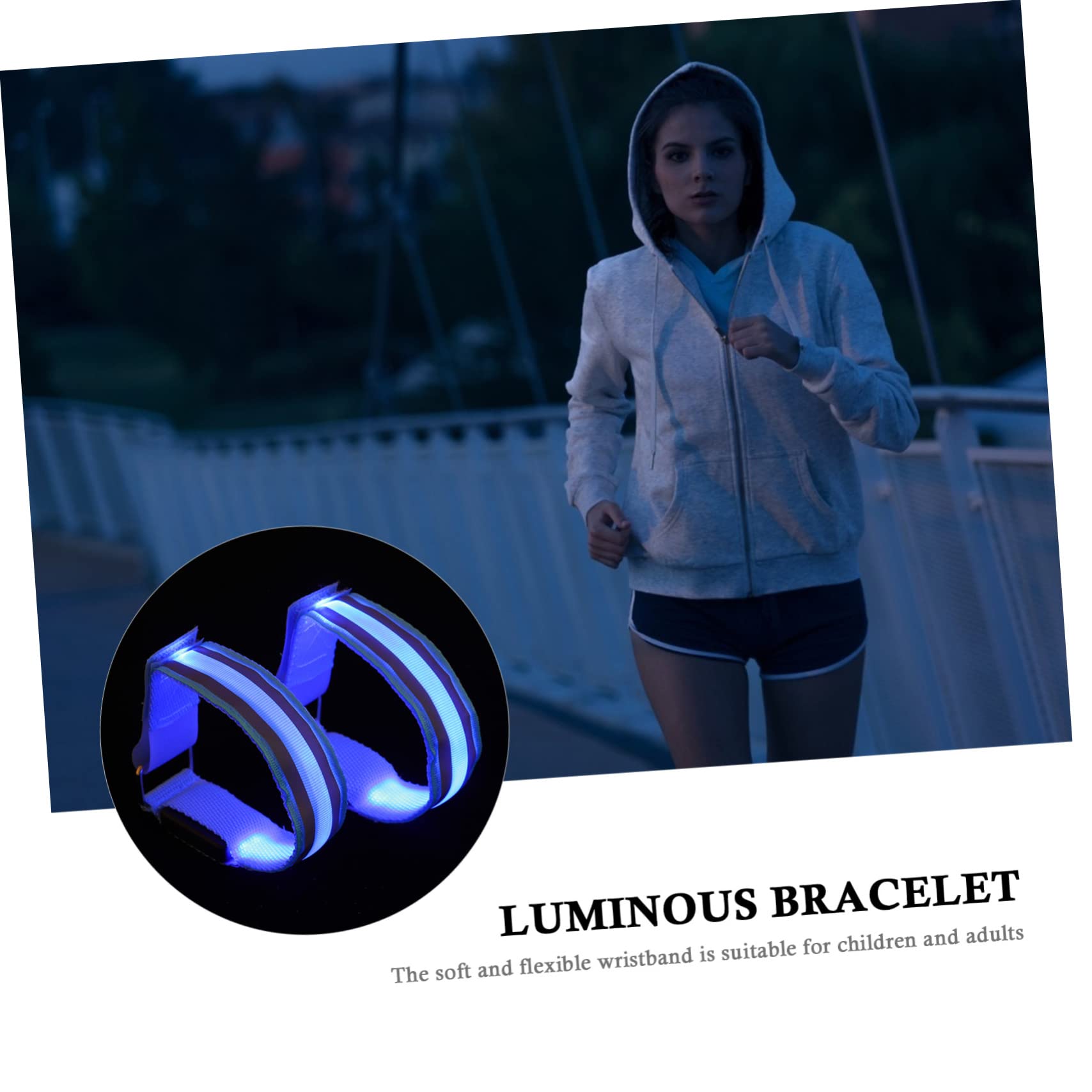 BESPORTBLE Bracelets Lumineux pour Feux De Circulation À LED 2 Pièces Brassard pour Course Nocturne Rechargeable avec Électronique LED