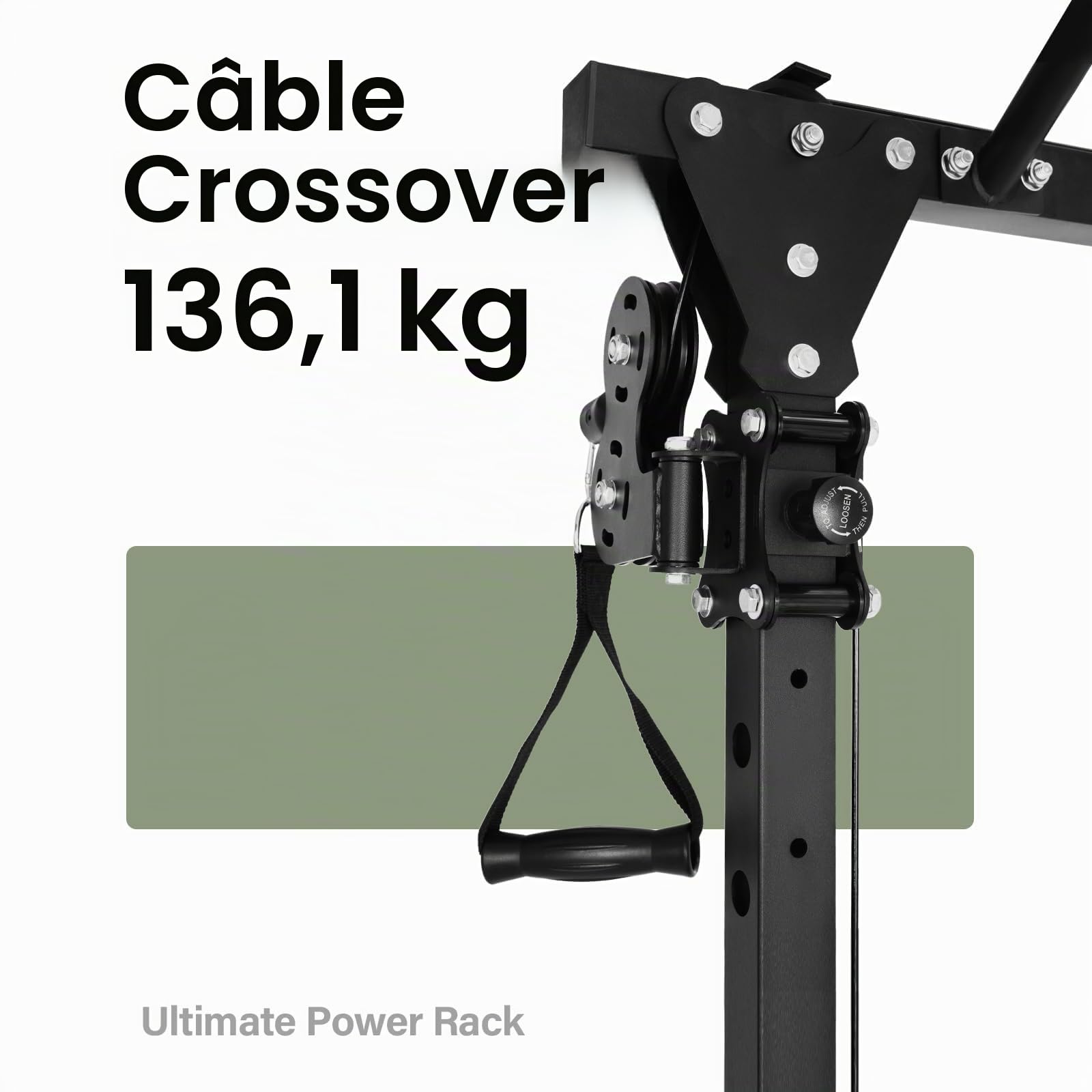 MAJOR FITNESS Drone1 Power Cage – Support d'alimentation multifonction pour salle de sport à domicile, support de squat, système de croisement de câbles, pour entraînement de force, construction en