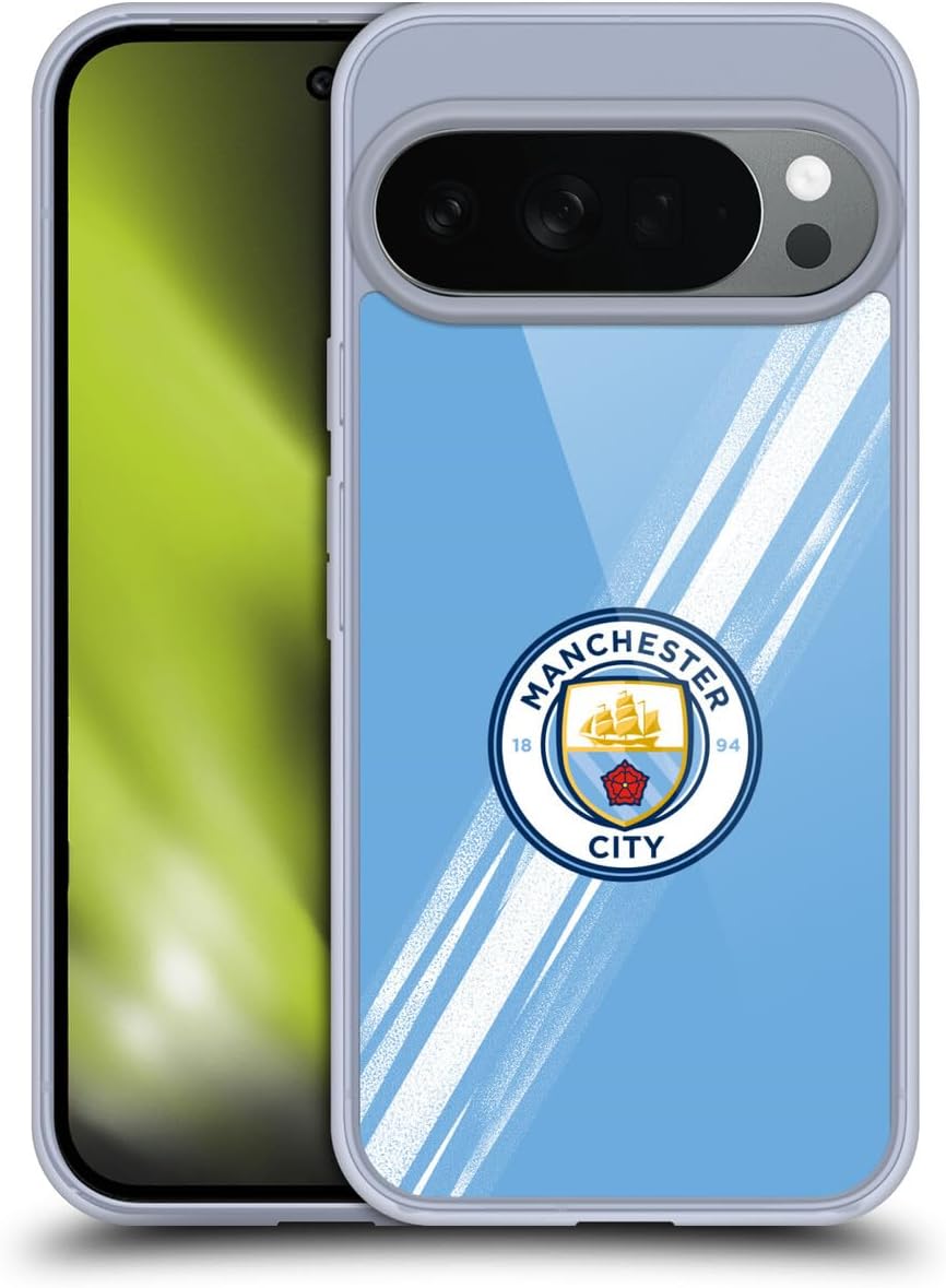 Head Case Designs Officially Licensed Manchester City Man City FC Home 2025/26 Badge Kit Gel Case [Military Grade Protection] Compatible with Google Pixel 10
