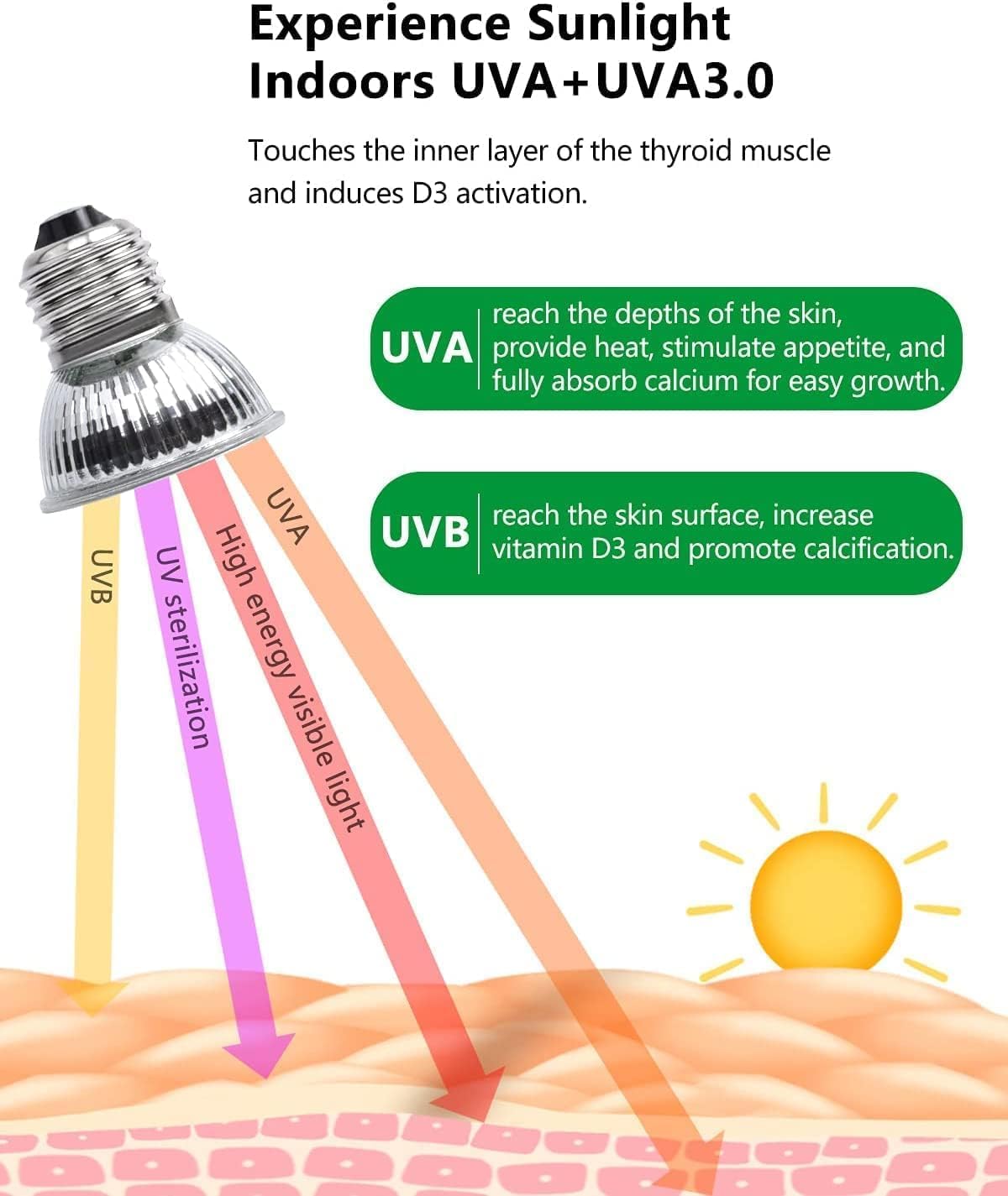 VAYINATO® White Reptile Heat Lamp Turtle Lights with Clip, UVA UVB Bulbs (50W) Aquarium Basking Lamp Adjustable Holder and Intensity Suitable for Birds During Winter & Reptiles By Petzlifeworld 1