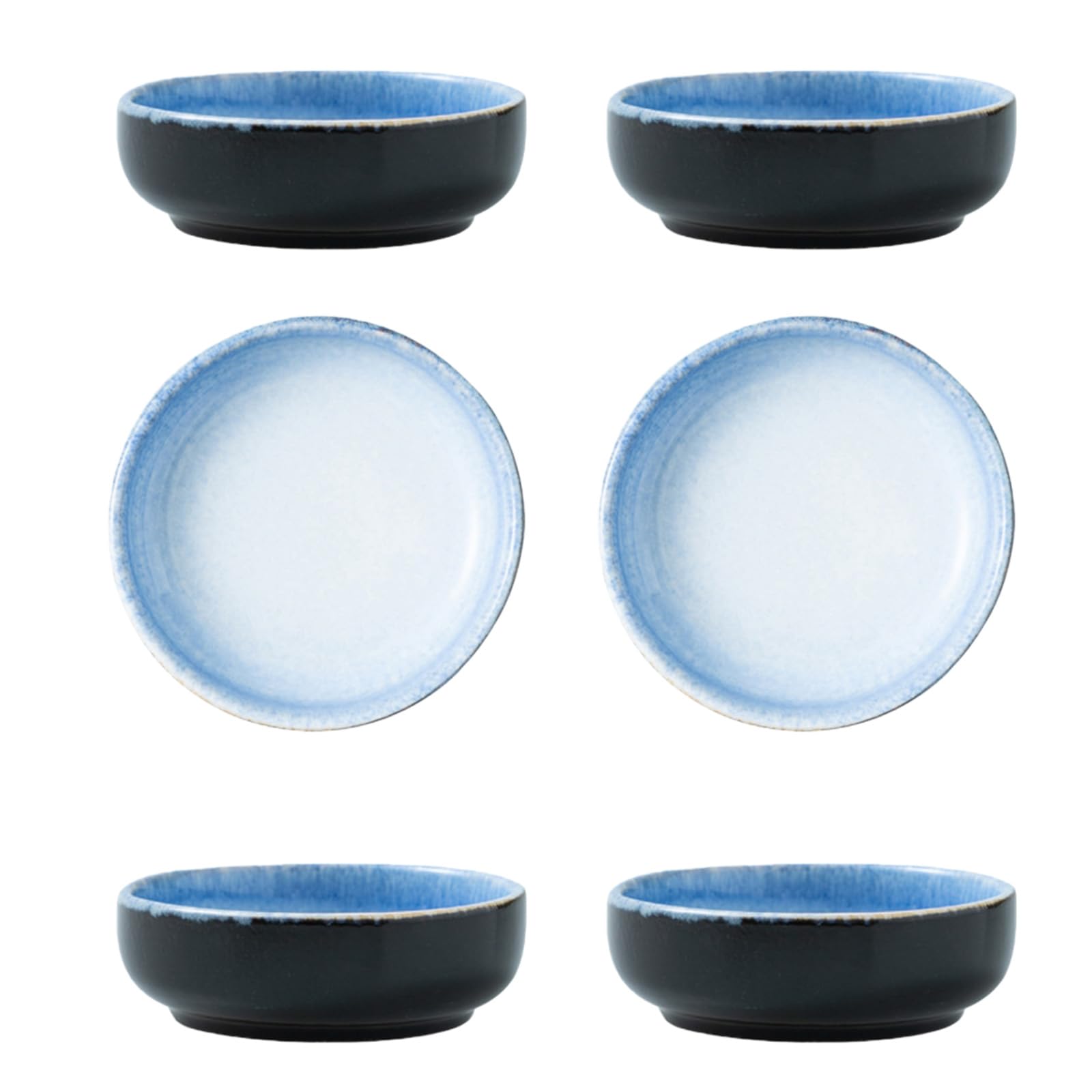 Lot de 6 petits plats polyvalents en céramique japonaise, esthétique, idéal pour la maison, la salle à manger, petites assiettes multifonctionnelles