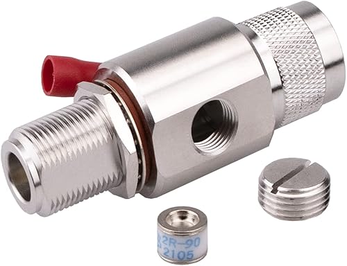 Miniatura 3 de N Lightning Protector contra sobretensiones macho a hembra mamparo 0-3GHz con descarga de 90V tubo de gas coaxial WiFi pararrayos