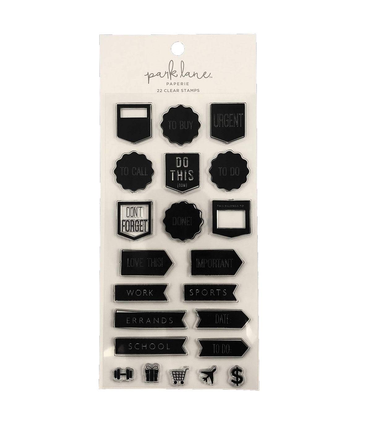 Park Lane Paperie Clear Stamp Set Park Lane Paperie 22 pk Clear Stamps - Planner Flag Labels to Do Important Work Sports Errands School to Buy Urgent