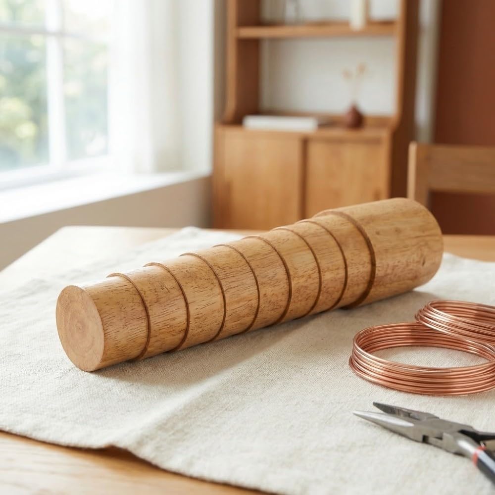 MOPFOL Round Shape Wooden Bracelet Mandrel Tool - Jewelry Repair Sizer for Roundness Correction of Soft Metal Bracelets
