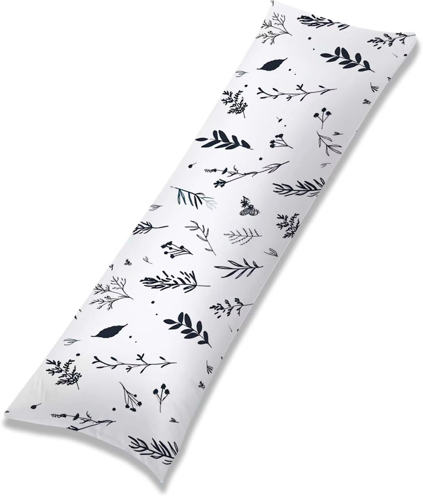 Bianco-7 Federe Cuscino Letto 50 x 150 cm, Grande Cuscini per Divano Lino, | Doppia Faccia Stampa, Fiore Fodera per Cuscino Decorativa, con Cerniera, Cuscino per Dormire Sul Fianco j-12