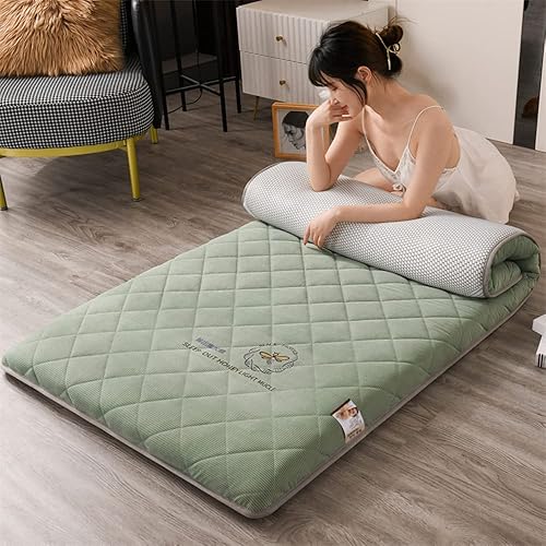 Miniatura 10 de KKCD Colchón de futón japonés de felpa cálido y suave colchón Shikibuton colchón enrollable sin deslizamiento almohadilla de dormir portátil con