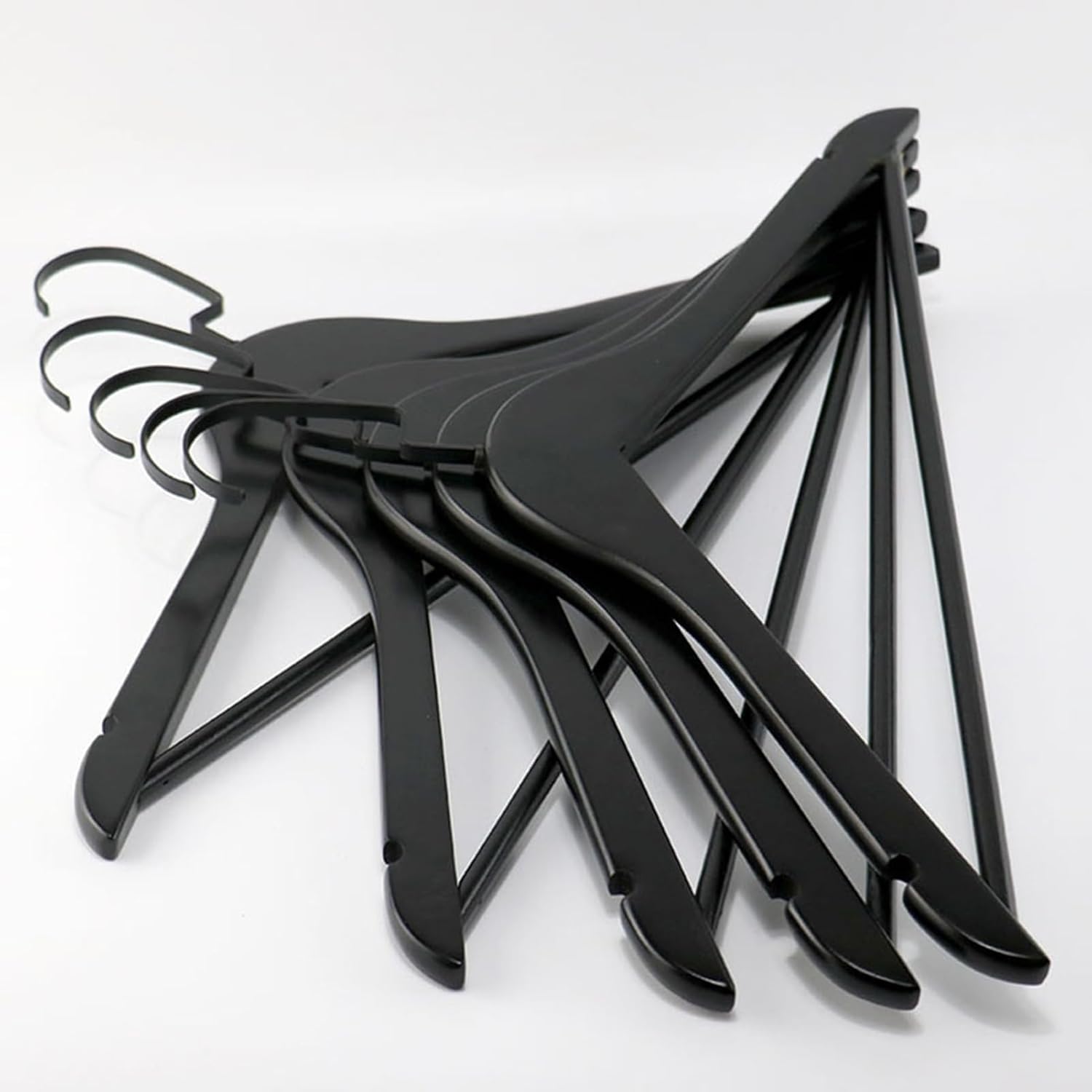 Stainless Steel Hanger,Wooden Hanger,Solid Wood Suit Hanger Pack of 10 - with 360 Degree Swivel Hook and Notch - Perfect for Camisole, Jacket, Dress