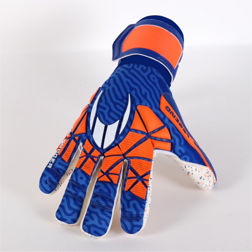 HO Soccer Plus Legend SSG Roll/Negative Blue-Orange Gants de Gardien de But Unisexe pour Enfants, Bleu/Orange, 6