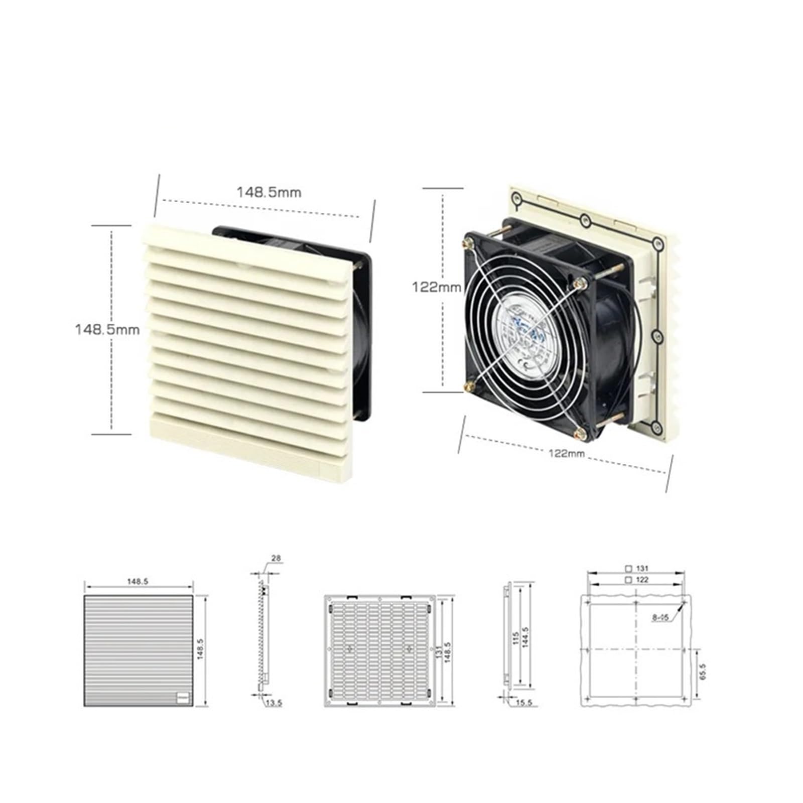 9803 230 Filtr Powietrza Przemysłowy Wentylator 120mm Szafka Elektryczna Chłodnica Wentylacja Wodoodporne Żaluzje Dmuchawa Wydech 220V 230V 240V
