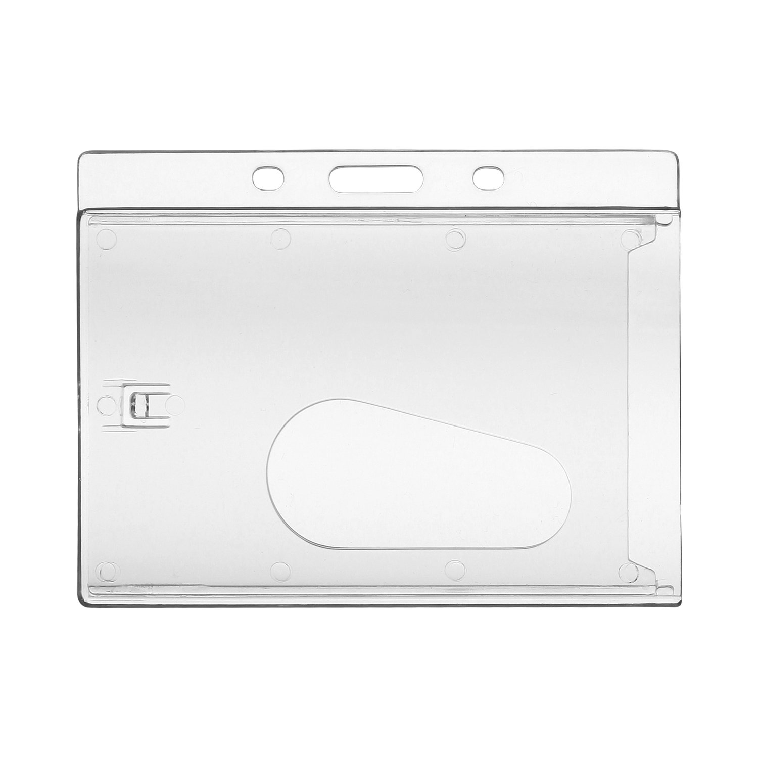 50 x KARTENHALTER - Transparent Set Schieber Zugband Ausweishalter Ausziehbar Ausweis Kartenhülle Schutzhülle Horizontal Vertikal Hochformat Querformat Lanyard Karte JoJo Gürtelclip Clip