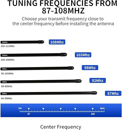 Miniatura 3 de GP100 Antena transmisora FM al aire libre, antena GP profesional de 1/4 onda para transmisor de transmisión FM de 87-108 mhz 0.5w-100w, antena FM