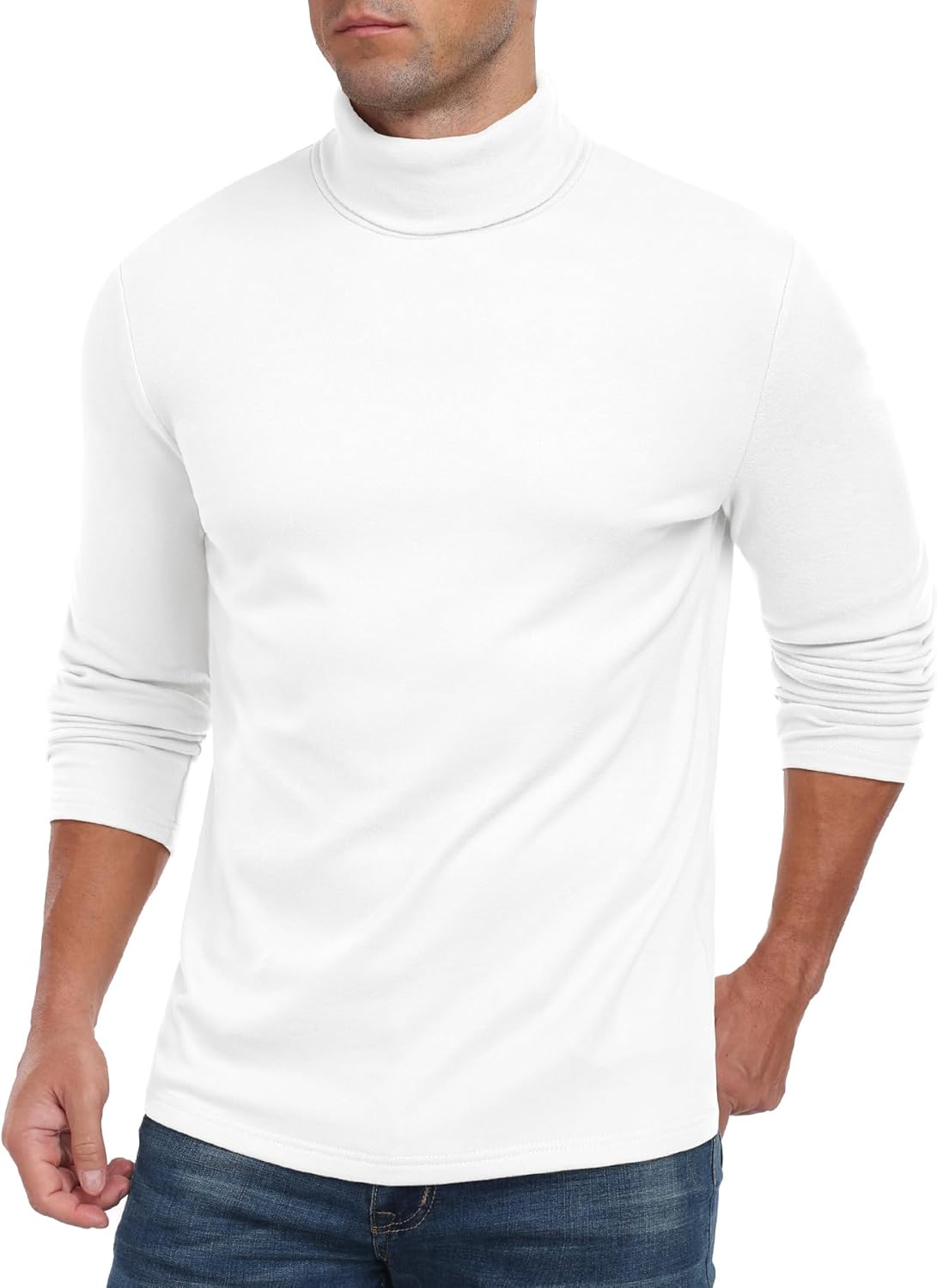 Askdeer Men's Turtleneck Long Sleeve Shirts Thermal Underwear Tops Basic Pullover Sweater Tees - Image 5