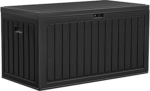Vista 43 de Yitahome Caja de almacenamiento para exteriores de 32 galones, caja de resina resistente al agua para terraza, contenedor de almacenamiento