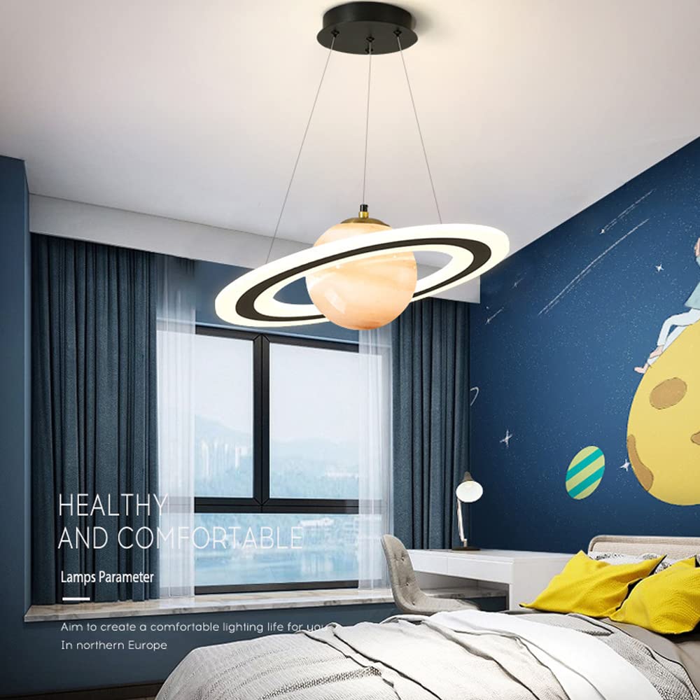 Astronauta moderna lampada a sospensione, dimmerabile creativo LED camera dei bambini pianeta lampadario a sospensione, illuminazione a soffitto vivaio, LED camera dei bambini Lam (3 colori dimmerabil