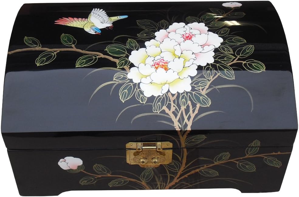 Oriental Hand Painted Jewellery Box Chinese Furniture Trinket Box