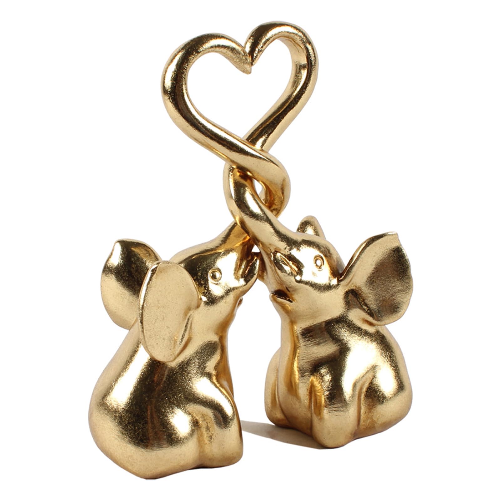 Generisch Estatua de elefante en forma de corazón de resina con forma de animal para el hogar, oficina, decoración y regalo para románticos, figura de elefante para románticos