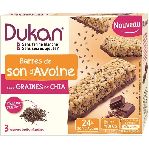  Dukan Barres de Son d'Avoine aux Graines de Ch...