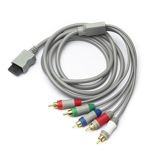 Miniatura 5 de TENINYU - Cable de audio y vídeo de componente Wii de 6 pies (HDAV, AV a HDTVEDTV 5 RCA, vídeo y audio estéreo RCA, cable AV para Nintendo Wii y Wii