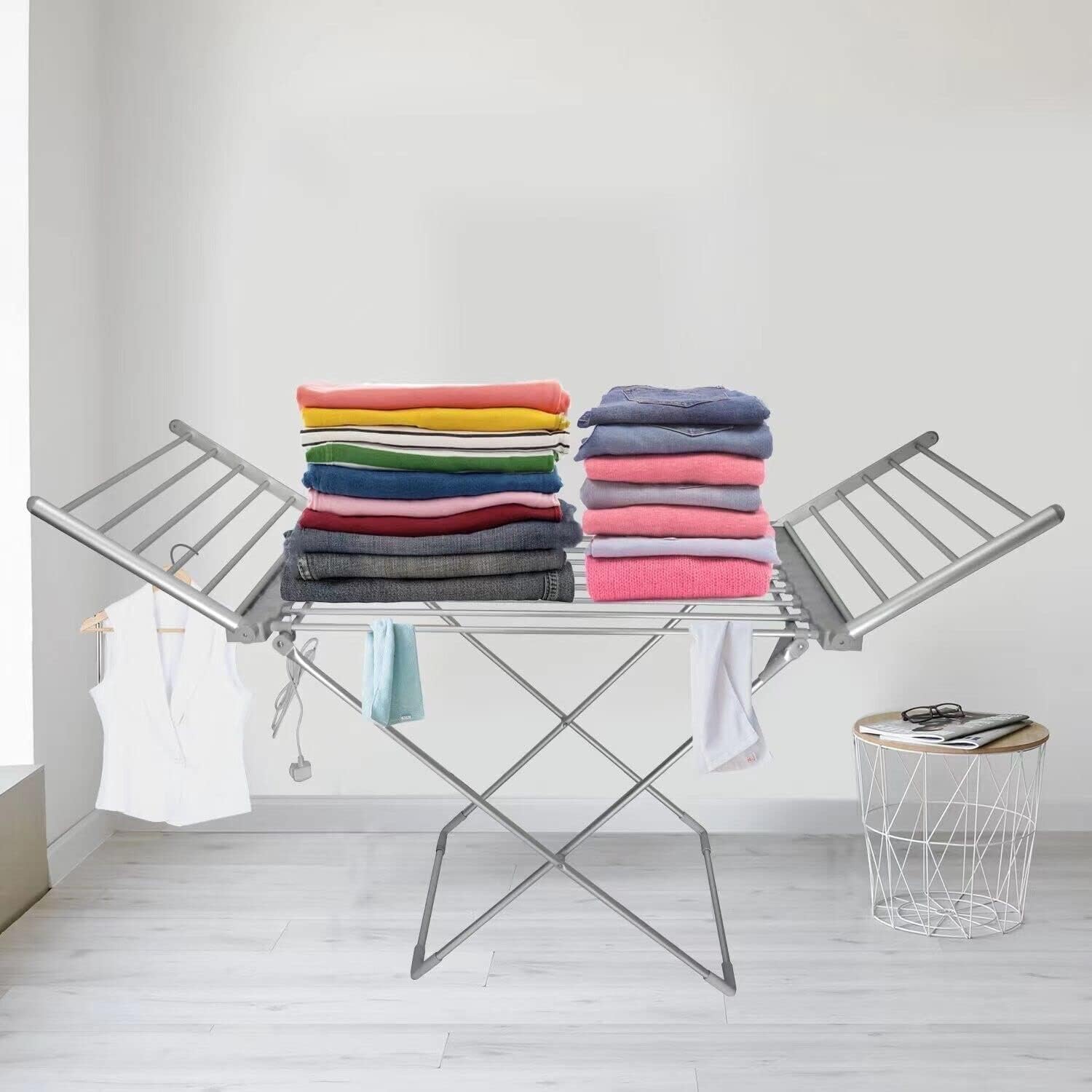 Alivio Electric Heated Clothes Dryer Folding Energy-Efficient Indoor Airer  Wet Laundry Drying Rack Holds Upto 10kg