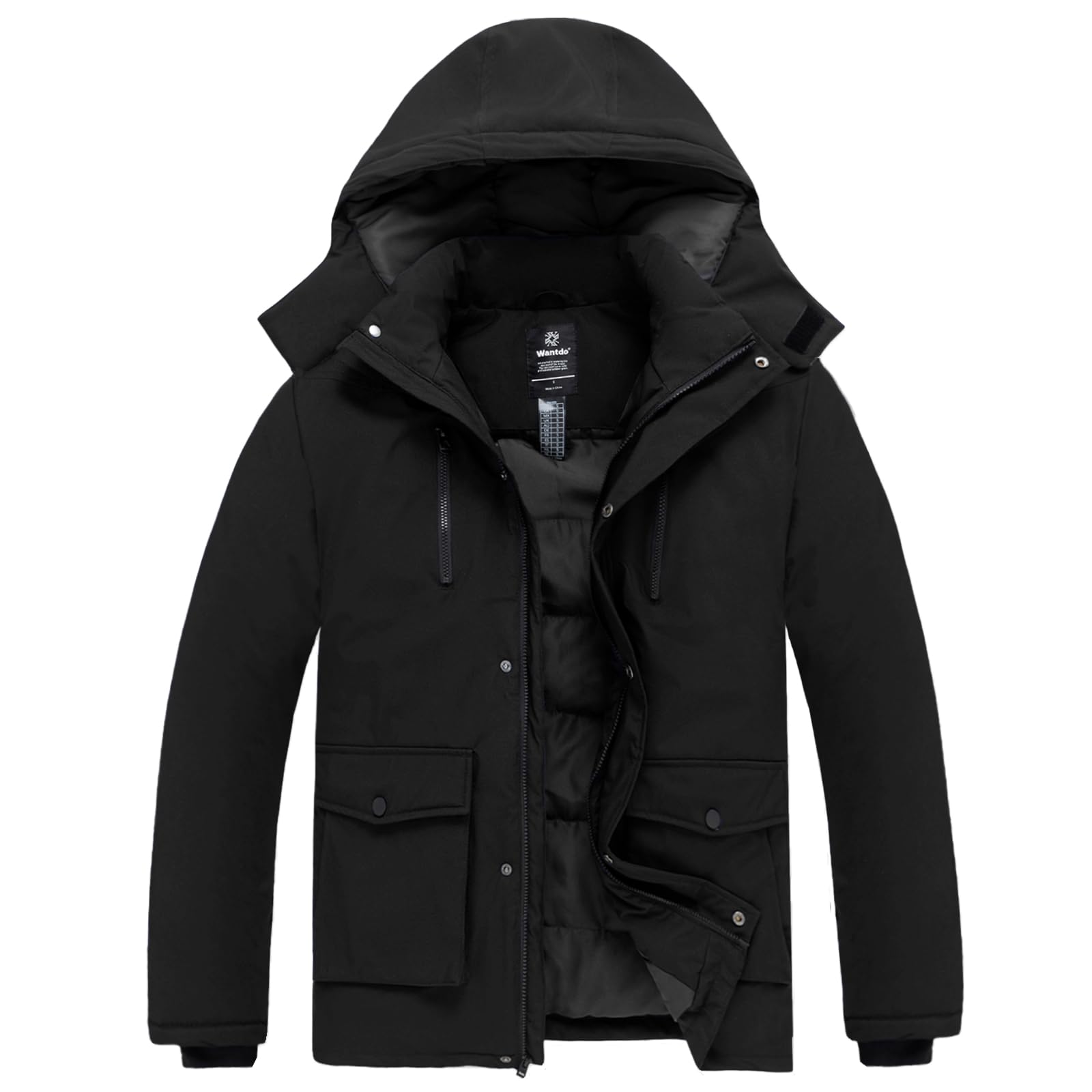 wantdo Mens Thicken Winter Coat Warm Parka Jacket Puffer Jacket with Hood