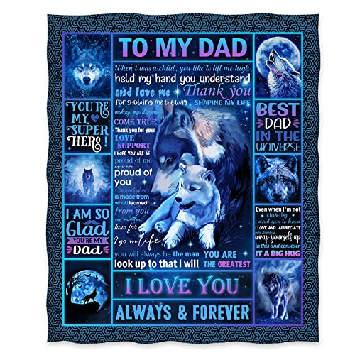 Jekeno Birthday Throw Blanket Gifts For Dad To My Dad Fathers'day Christmas Flannel Unique Blanket Gifts, Lightweight Durable Cozy Bed Couch Fleece Blanket For Papa 50"X60" #TOP1
