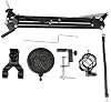 Microcase 3in1 Movable Design Professional Microphone Stand + Pop Filter + Phone Holder - AL2552