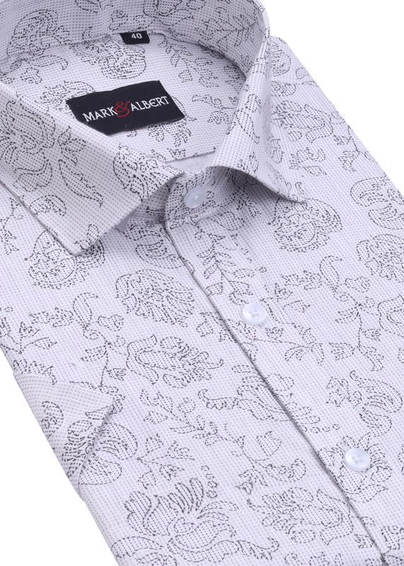 Image of Mark & Albert Men's Half Sleeve Cotton Linen Shirt Blue