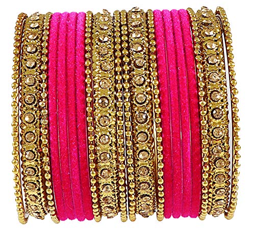 Image of NMII Get your traditions Valentine Gift for Girls & Women Silk Thread Bangle Set With Zircon For Womne & Girls