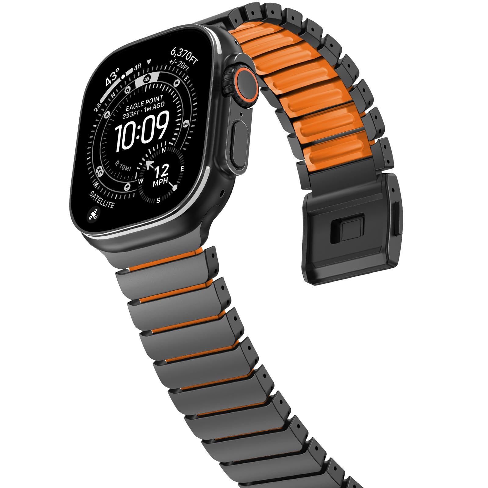 Fullife Bracelet en silicone titane pour Apple Watch Ultra 49 mm