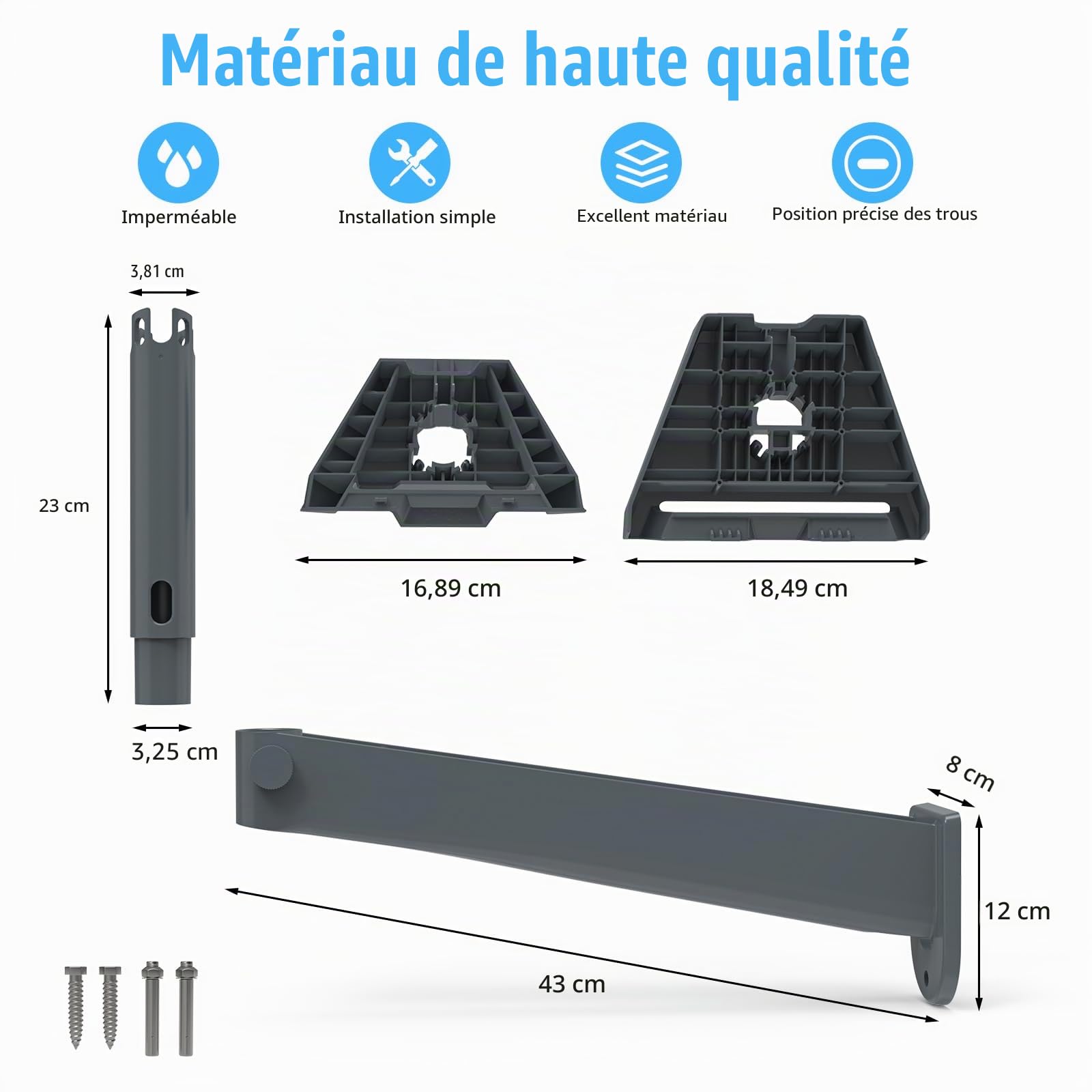 HOLACA Support amélioré pour Starlink Gen 3/Mini - Réglable Long Montage Mural avec Kit de Montage pour Internet Kit Satellite