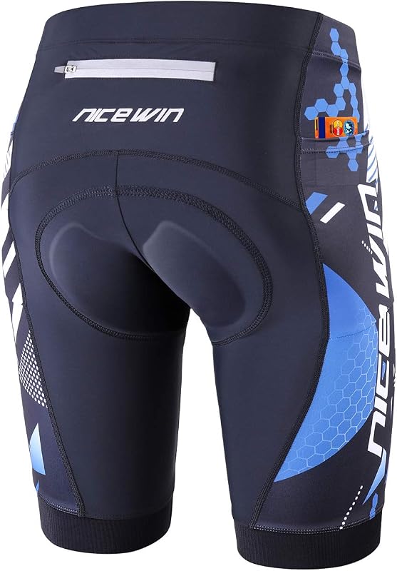 Pantalones cortos de ciclismo para hombre, pantalones cortos de bicicleta acolchados 4D con pierna antideslizante y 3 bolsillos, pantalones cortos transpirables para bicicleta y motocicleta