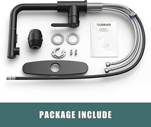 Miniatura 18 de Grifos de cocina, grifo de cocina cromado con rociador desplegable y placa de cubierta, grifos de cocina comerciales de acero inoxidable