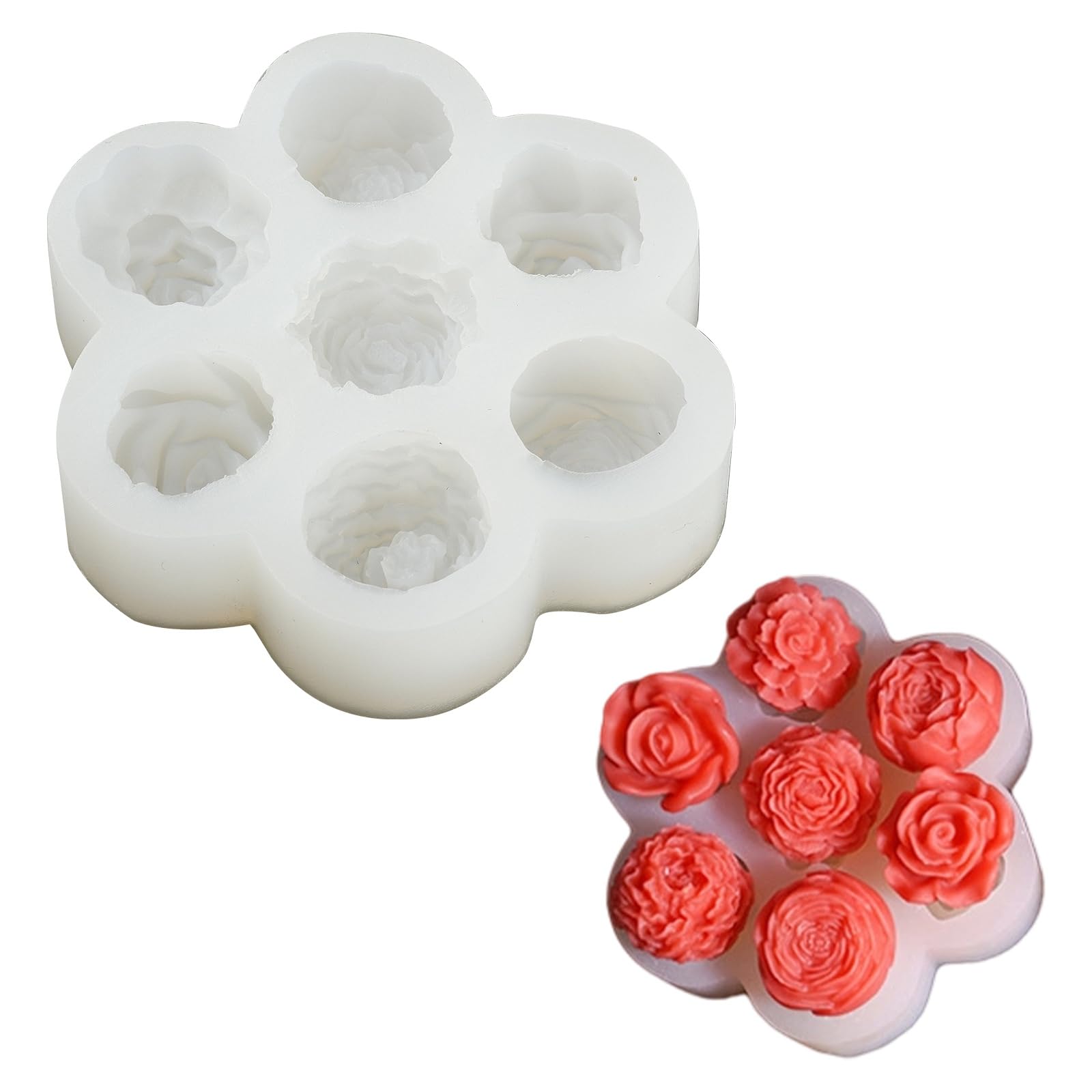 KitBeads 1Pc Rose Flower Silicone Candle Molds Spring Floral Valentines Day Fondant Molds for DIY Resin Candle Soap Making Crafts Home Decoration
