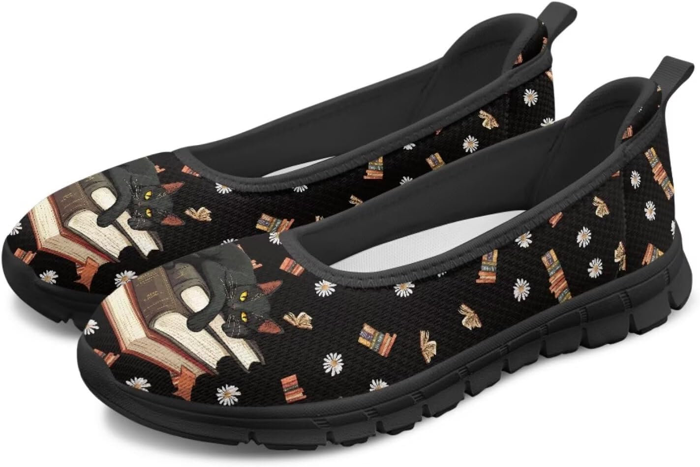 Jeiento Women's Slip On Loafers Mesh Tennis Shoes Dog Theme Footwear Comfortable Lightweight Fashion Sneakers Running Shoes