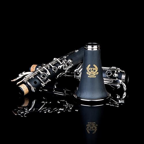 Miniatura 8 de Rhythm Bb Clarinete 17 teclas de níquel, banda de viento de madera y orquesta, instrumentos musicales para principiantes, incluye estuche, soporte,