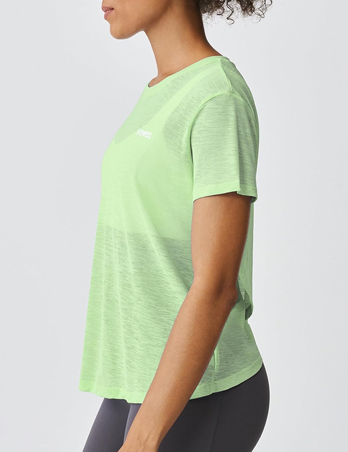 K-Swiss Women's Open Back Workout Tops - Sheer Lightweight Yoga Athletic Gym Cover Up Loose Fit Shirt