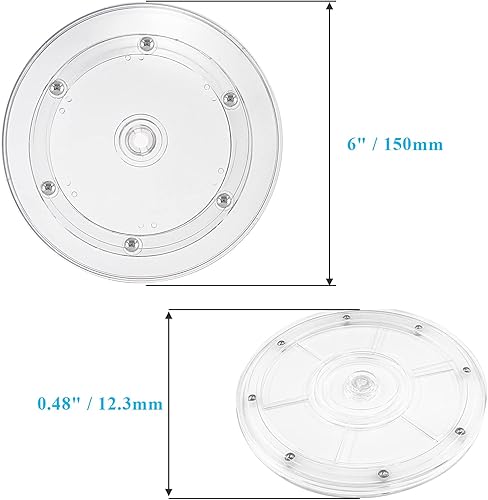 Miniatura 4 de Jersvims - 2 platos giratorios acrílicos de 6 pulgadas, organizador giratorio transparente para cocina, despensa, gabinete, escritorio, especias,