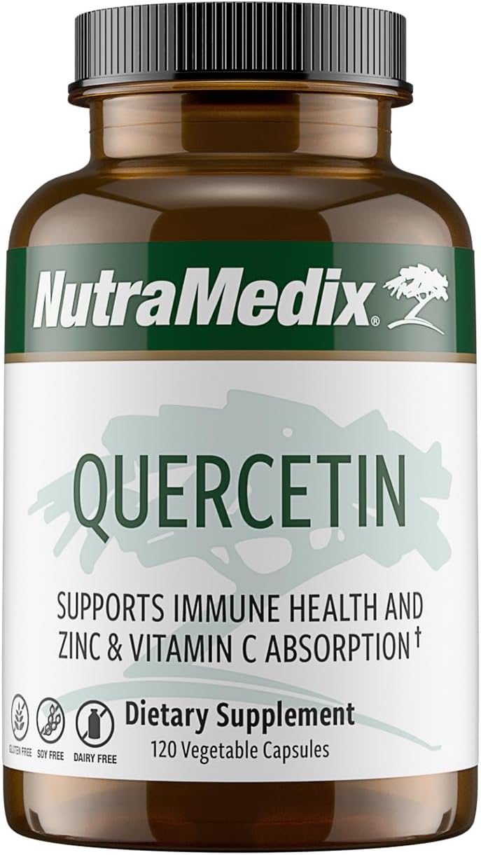 NutraMedix Quercetin - Quercetin 500mg Capsules - Antioxidant & Immune Support Supplement for Heart Health - Aids in Zinc & Vitamin C Absorption (120 Vegetarian Capsules)
