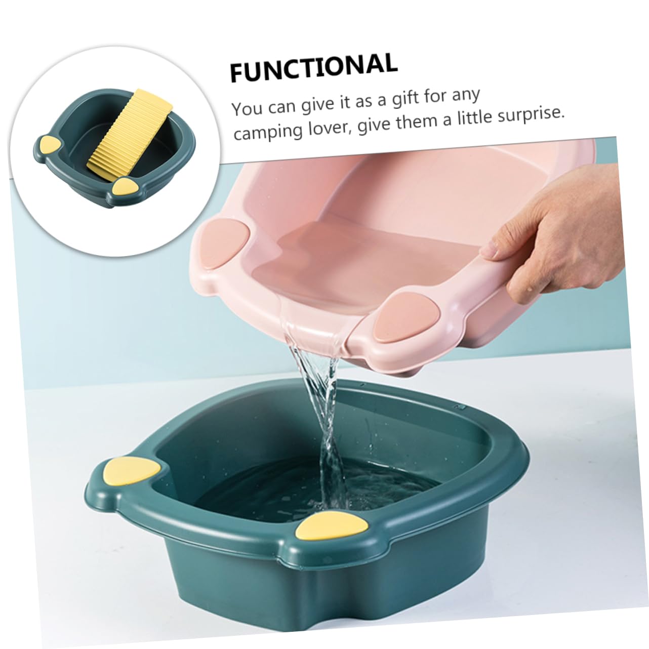 Healvian 1juego Bañera Para Ropa Tablero De Lavado Resistente Altas Temperaturas y Prueba De Fugas Para Dormitorios y Lavados Mano Profundo Mostaza