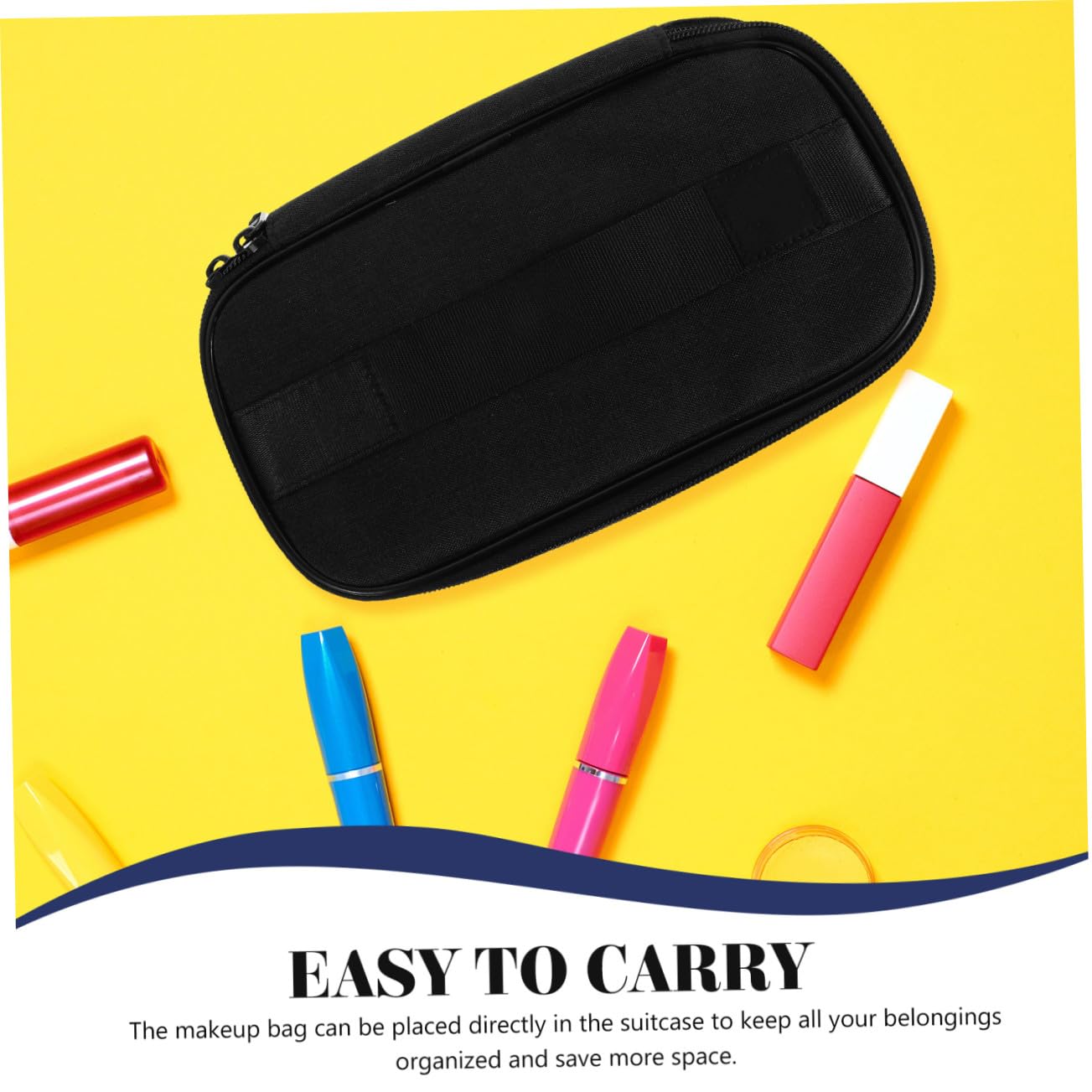 Beaupretty Trousse de Voyage à Fermeture Éclair de Maquillage avec Compartiments pour Articles de Toilette Pochette de Rangement Portable pour Cosmétiques