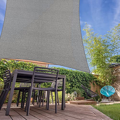 6' X 8' Rectangle Sun Shade Sail Canopy Uv Block Fabric Shelter Cloth Screen Awning For Outdoor Patio Garden - 185 Gsm, 96% Uv Block, Heavy Duty, Customized, Gray #TOP4