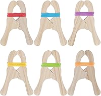 Vista 1 de 6 piezas de clips de madera para jugar para niños, kit de construcción de fuertes Montessori y Waldorf, clips de seda gigantes de madera hechos a