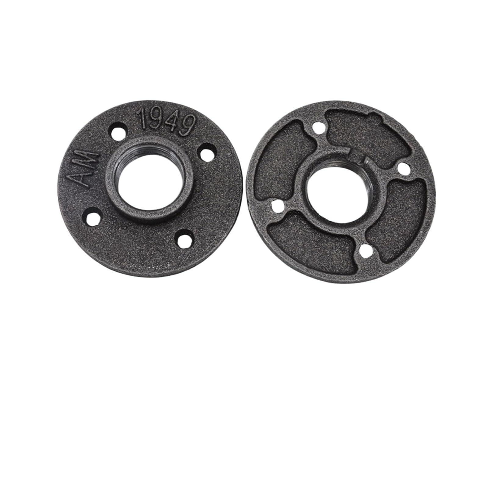 Ozliyy C Type Dn25 1Pc 1/2" 3/4" 1" Thread Iron Pipe Fittings Wall Mount Floor Antique Flange Piece Hardware Tool Cast Flanges(C Type Dn25)